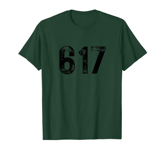 Area Code 617 for Boston Massachusetts MA 617 T-Shirt