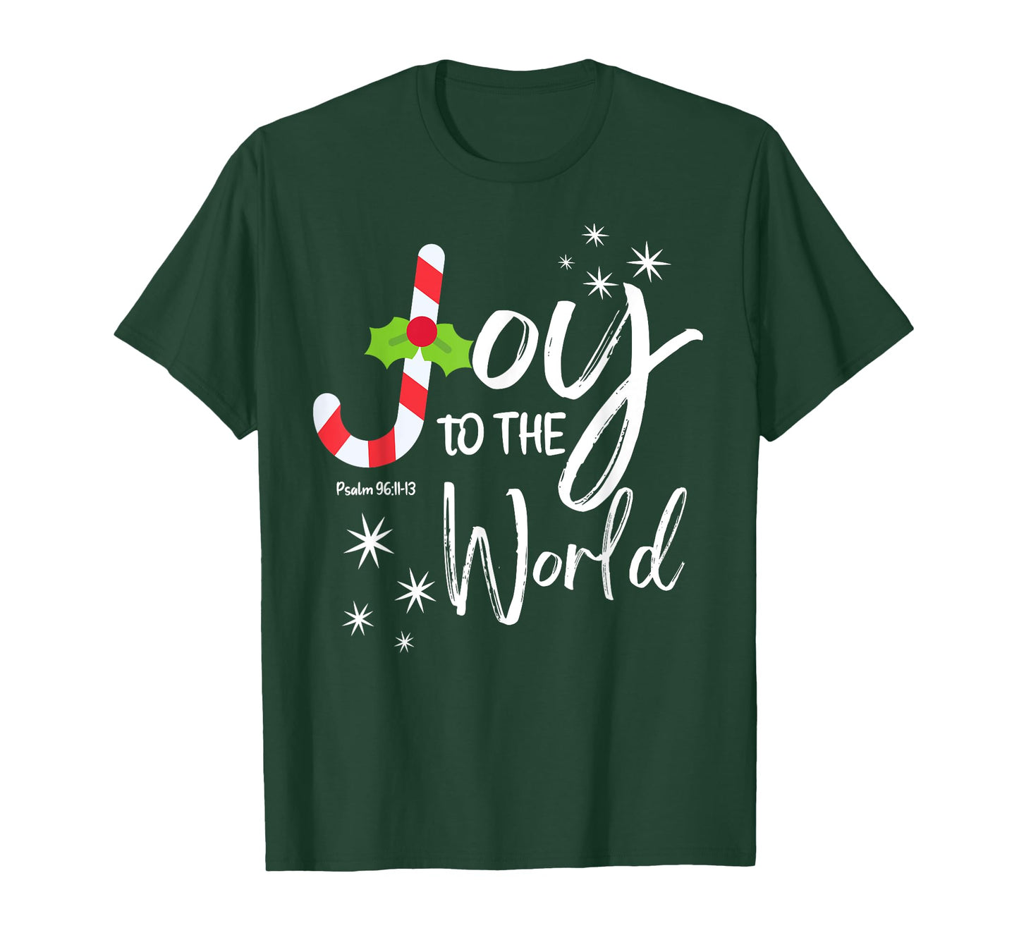 women man kids boy Joy to the World Candy Cane Christmas T-Shirt