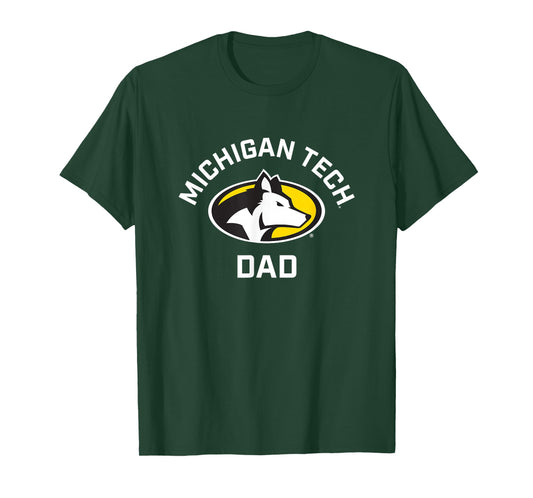 Michigan Tech Huskies Arched Dad T-Shirt