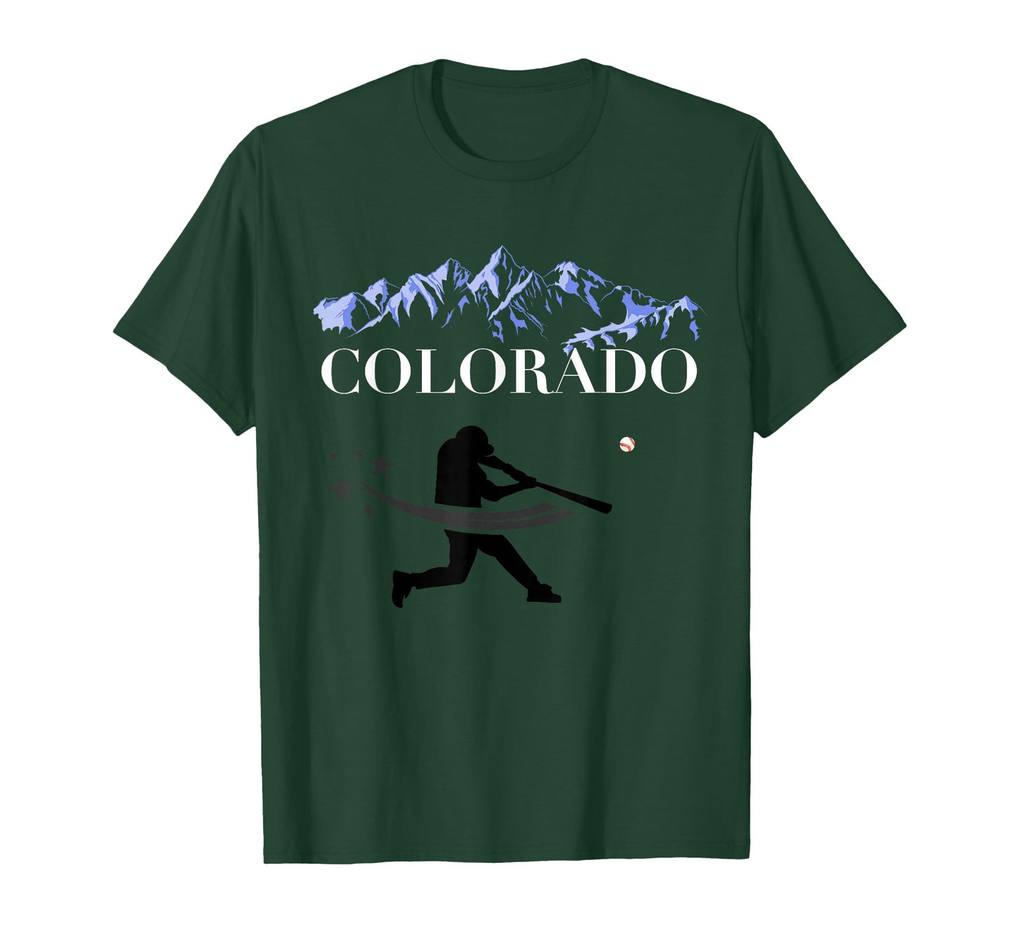 Colorado Rocky Mountain Tshirt Baseball Player Design T-Shirt