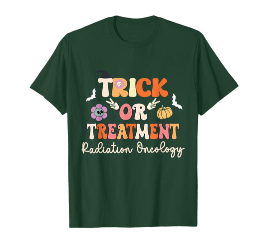 Trick or Treatment Halloween Radiation Oncology Rad Therapy T-Shirt