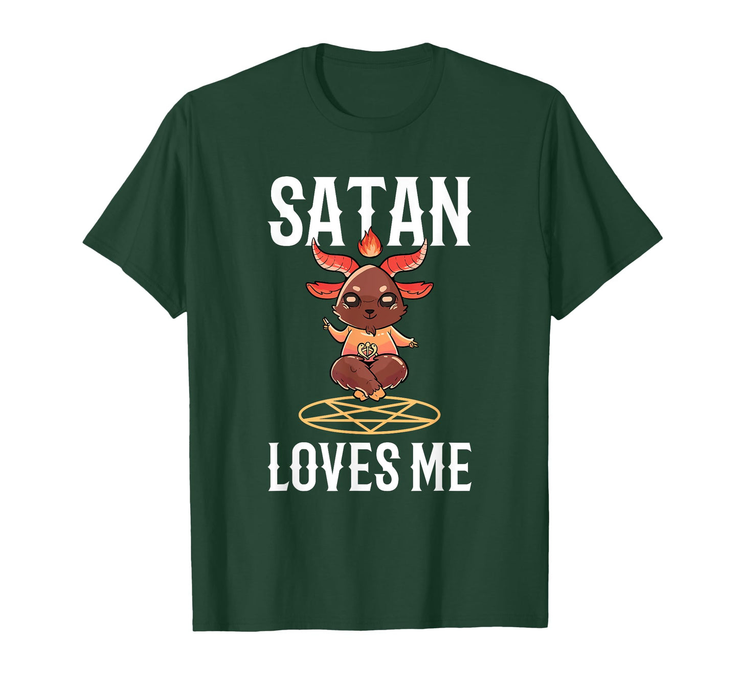Funny Atheist For Men Baphomet Goat Satan Loves Me T-Shirt