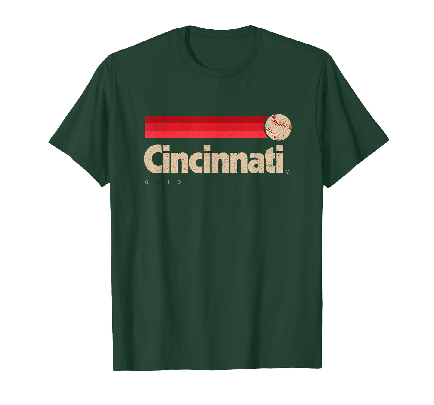 Red Cincinnati Baseball Softball City Ohio Retro Cincinnati T-Shirt