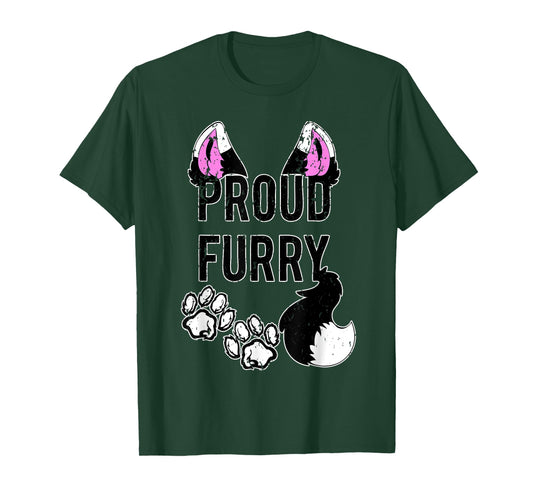 Proud Furry Shirt Furries Shirt Tail and Ears Cosplay Shirt T-Shirt