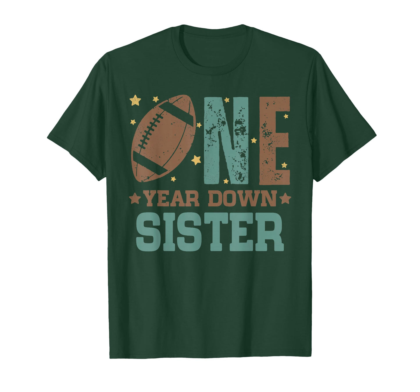 Sister of the 1 Year old Football 1st Year Down Birthday T-Shirt