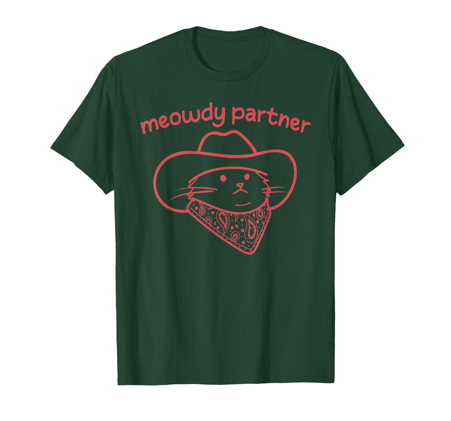 Meowdy Partner Cat Cowboy Hat Country Western Design T-Shirt