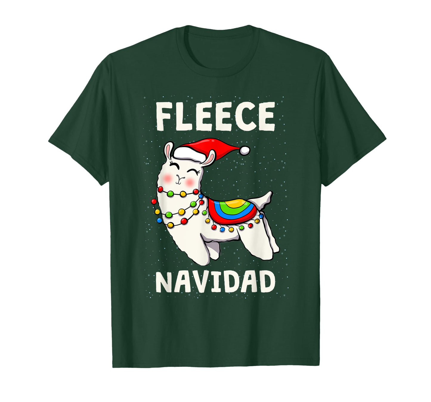 Cute Fleece Navidad Llama Christmas Xmas Men Women Kids T-Shirt