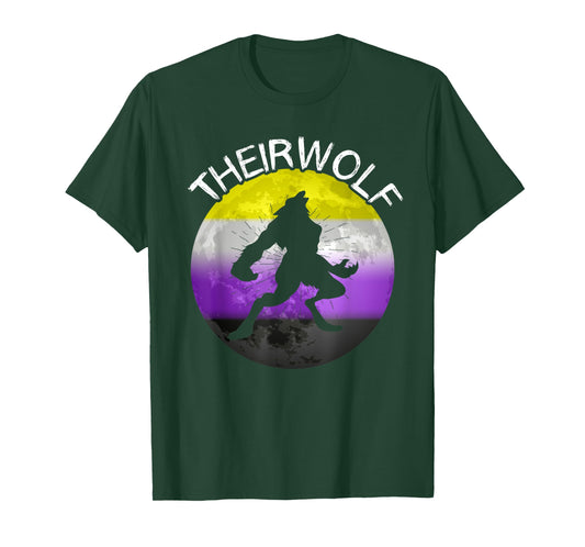 Nonbinary Wolf LGBT Genderqueer Nonbinary Pride Non BInary T-Shirt