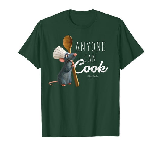 Disney Pixar Ratatouille Remy Anyone Can Cook Quote T-Shirt Small