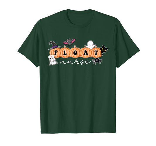 Float Nurse Float Pool Nursing Pumpkin Ghost Halloween Fall T-Shirt