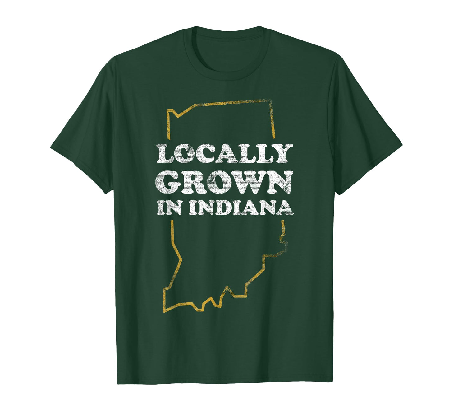 Locally Grown In Indiana State Outline T-Shirt