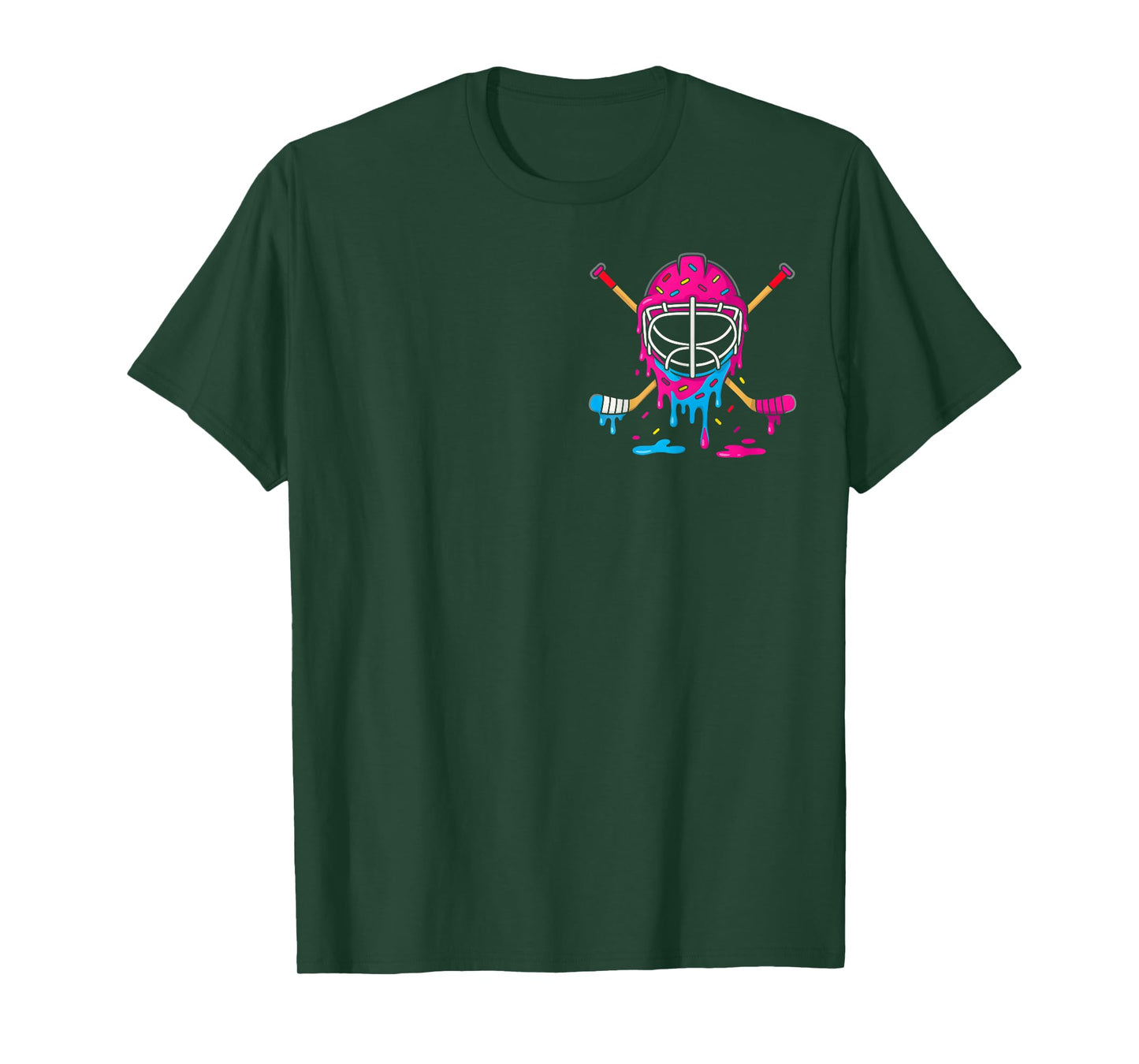 Hockey Ice Cream Drip Boys Ice Hockey Youth Players (2sides) T-Shirt