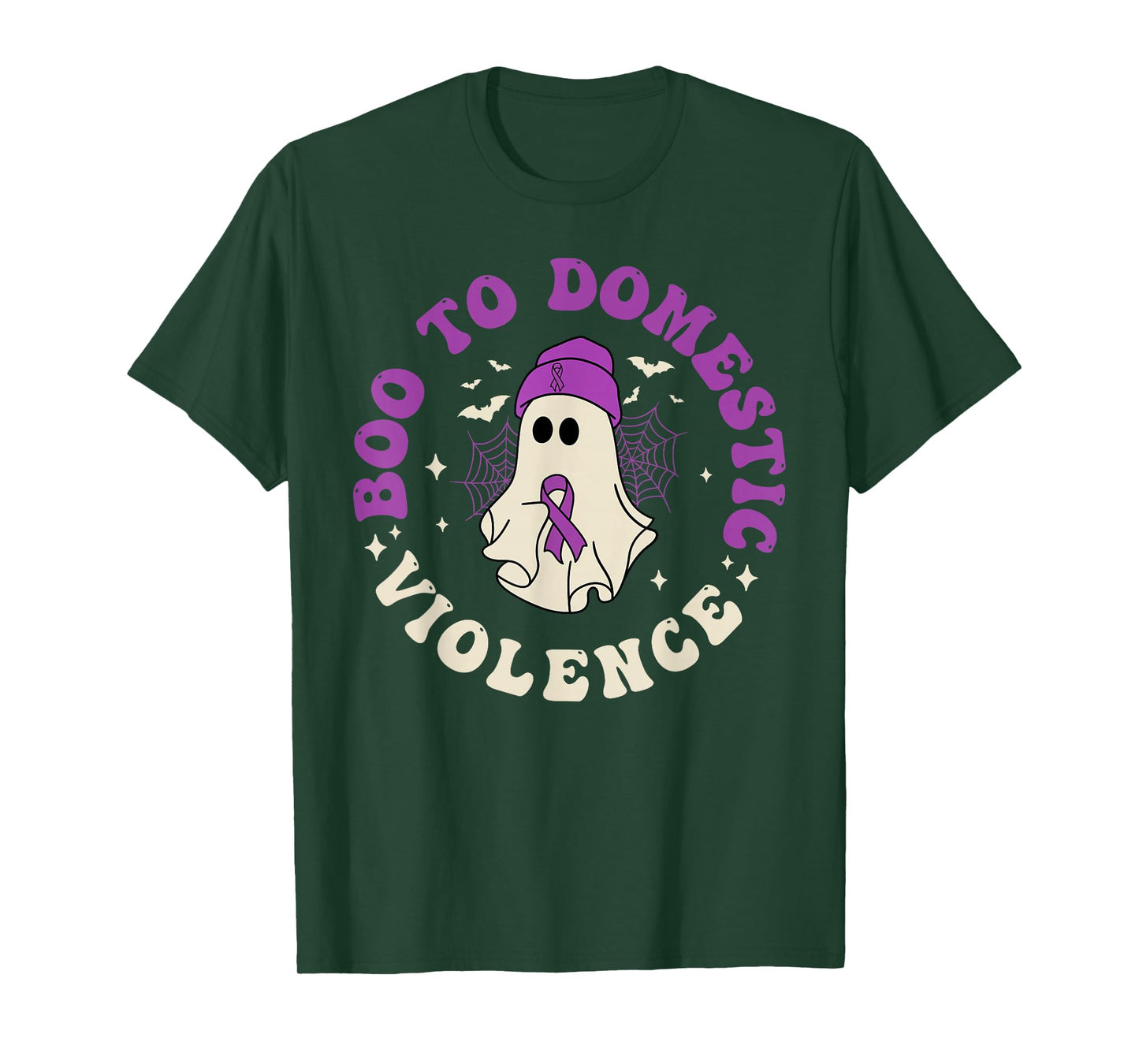 Boo To Domestic Violence Domestic Halloween Ghost Kids Boys T-Shirt