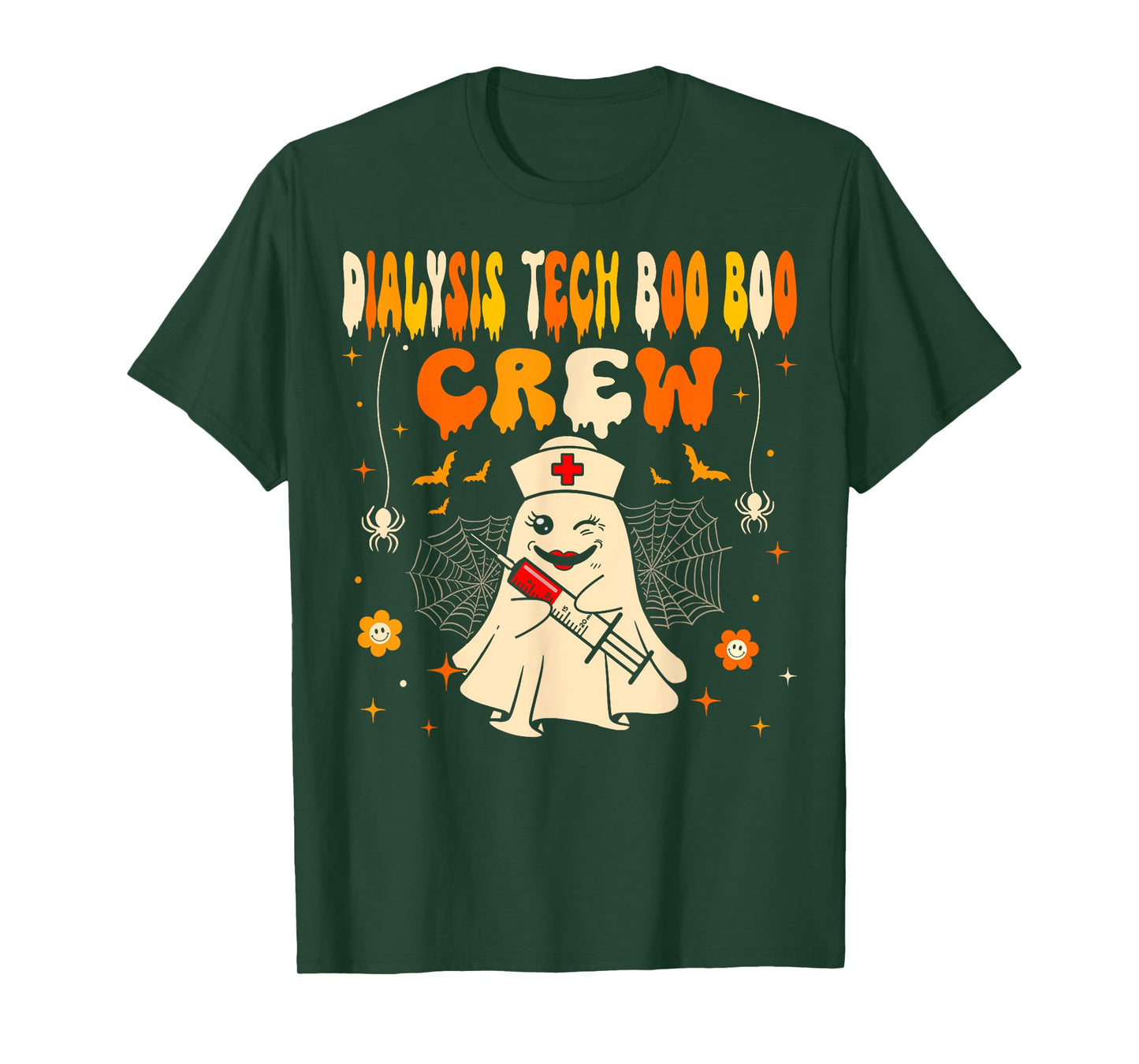 Halloween Dialysis Tech Boo Crew Dialysis Nurse Ghost T-Shirt
