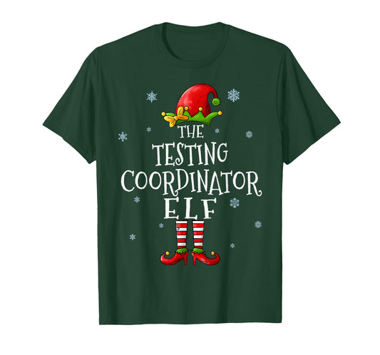 The Testing Coordinator Elf Squad Funny Matching Christmas T-Shirt
