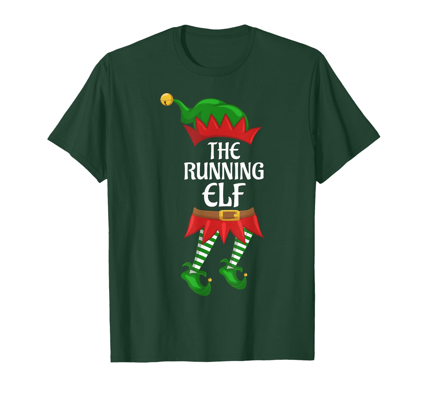 Running Elf Family Matching Group Christmas Party T-Shirt