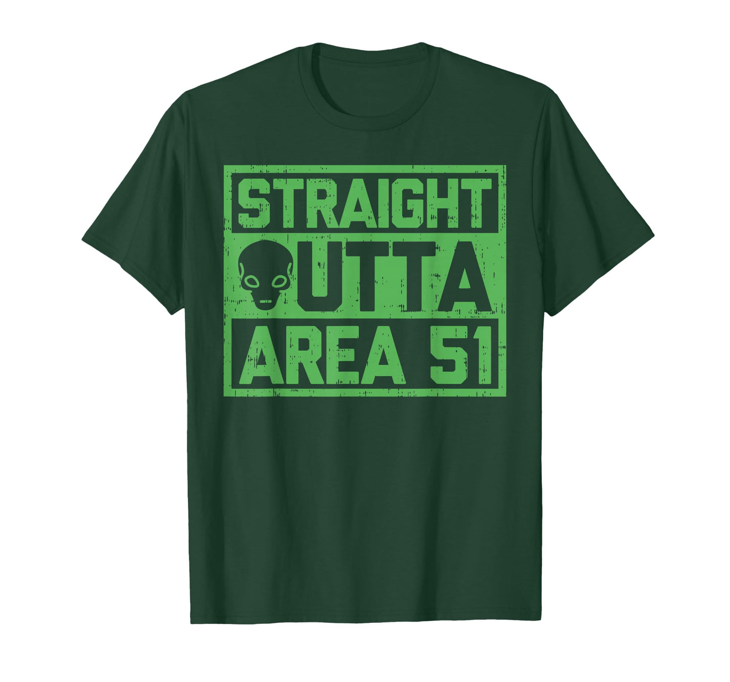 Straight Outta Area 51 Alien Face Funny Nevada Alien UFO ET T-Shirt