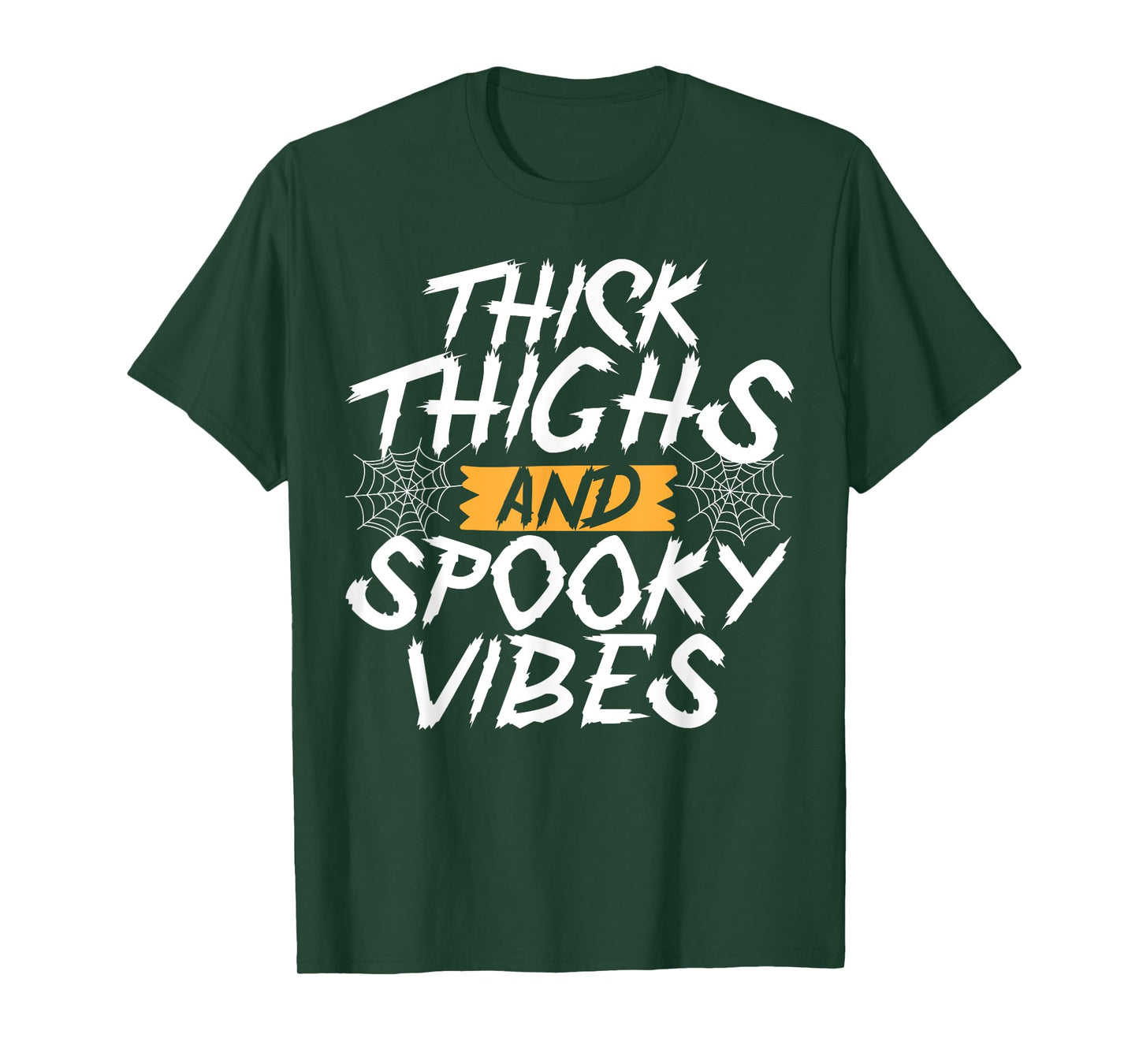 Thick Thighs And Spooky Vibes Funny Halloween Ghost T-Shirt