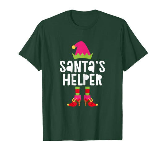 Santa's Helper Shirt Women Girl Matching Christmas Elf T-Shirt