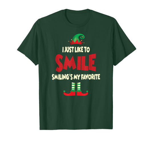 I just like to smile smiling is my favorite elf T-shirt