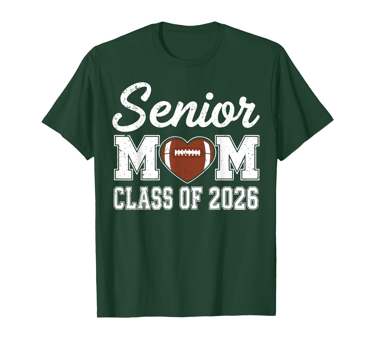 Senior Football Mom Class of 2026 Game Day Graduation T-Shirt