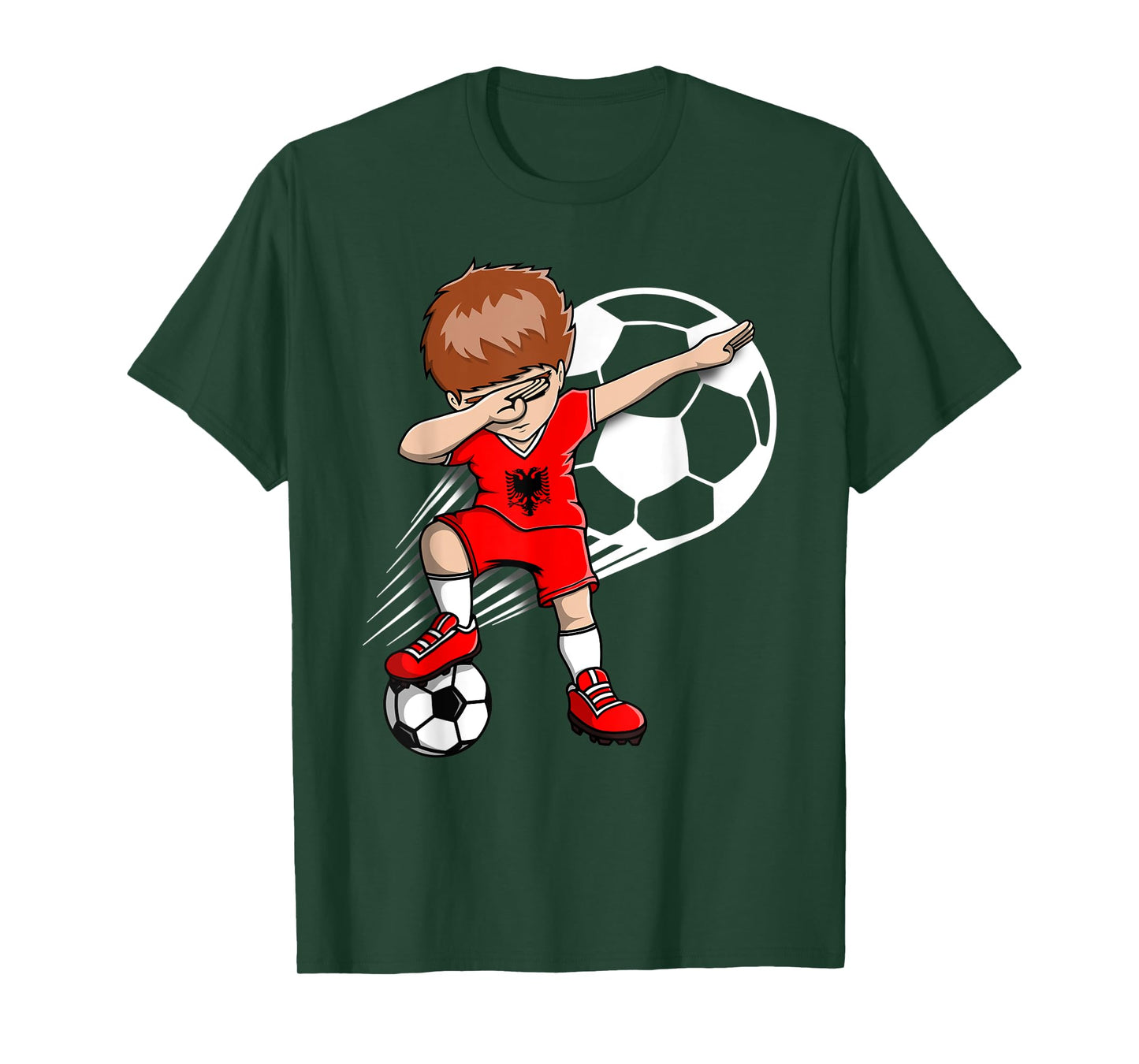 Dabbing Soccer Boy - Albania Jersey Albanian Football Fans T-Shirt