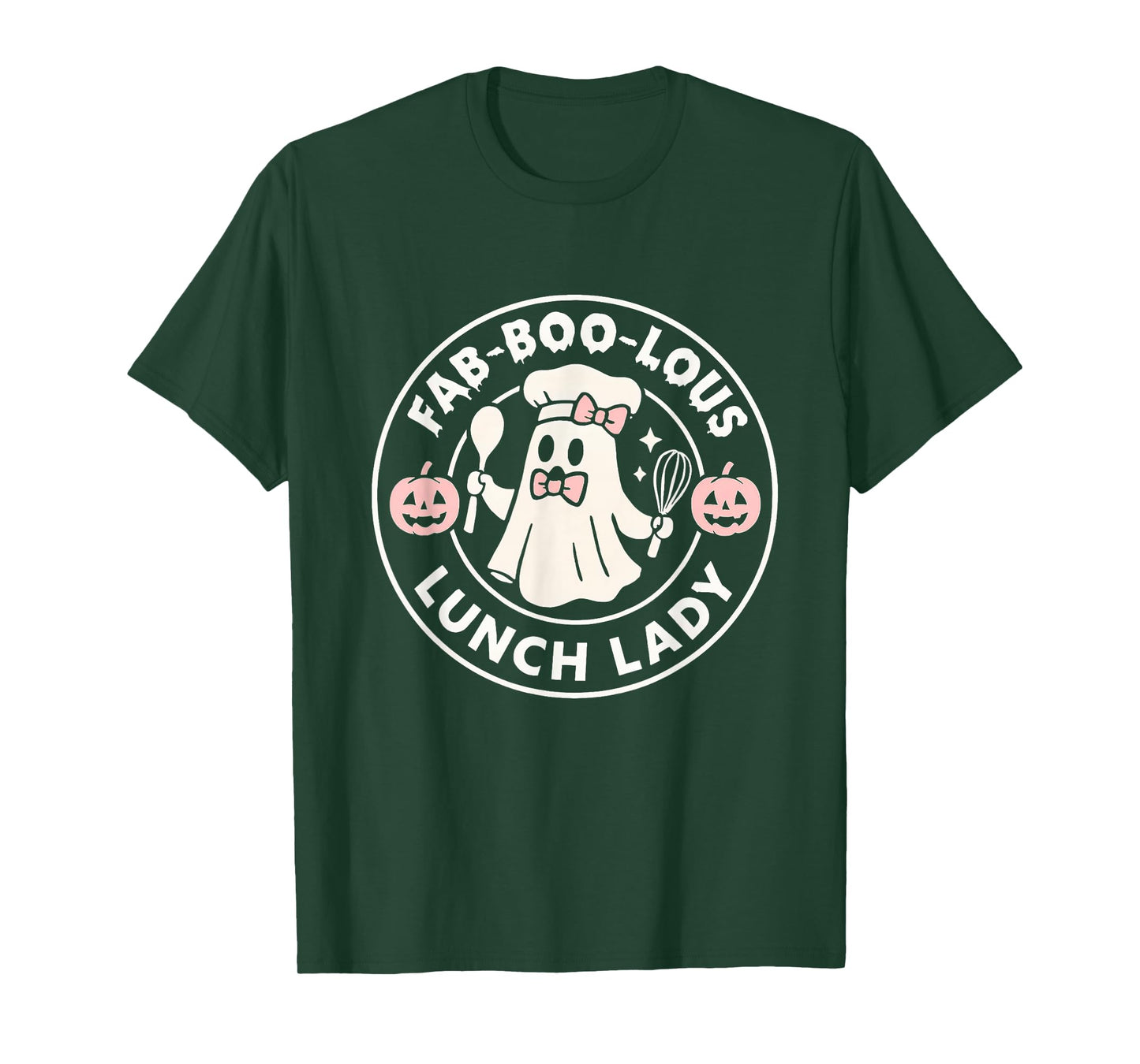 Lunch Lady Halloween Boo Pun Ghost Funny Fall T-Shirt