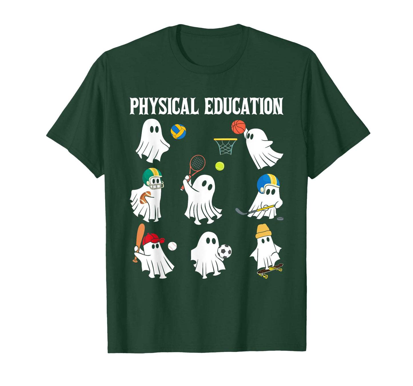 Retro Physical Education Halloween Ghosts Spooky PT T-Shirt