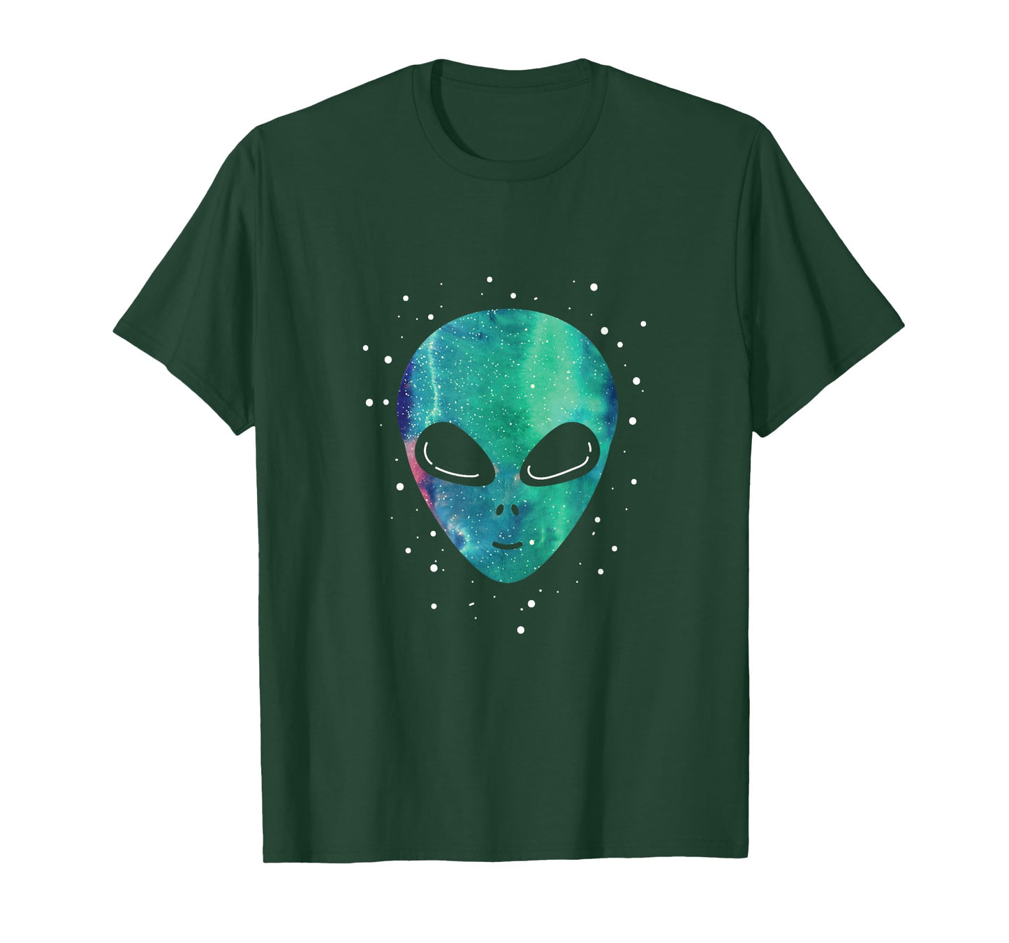 Alien Head Starry Night Sky Gift Fun T-Shirt