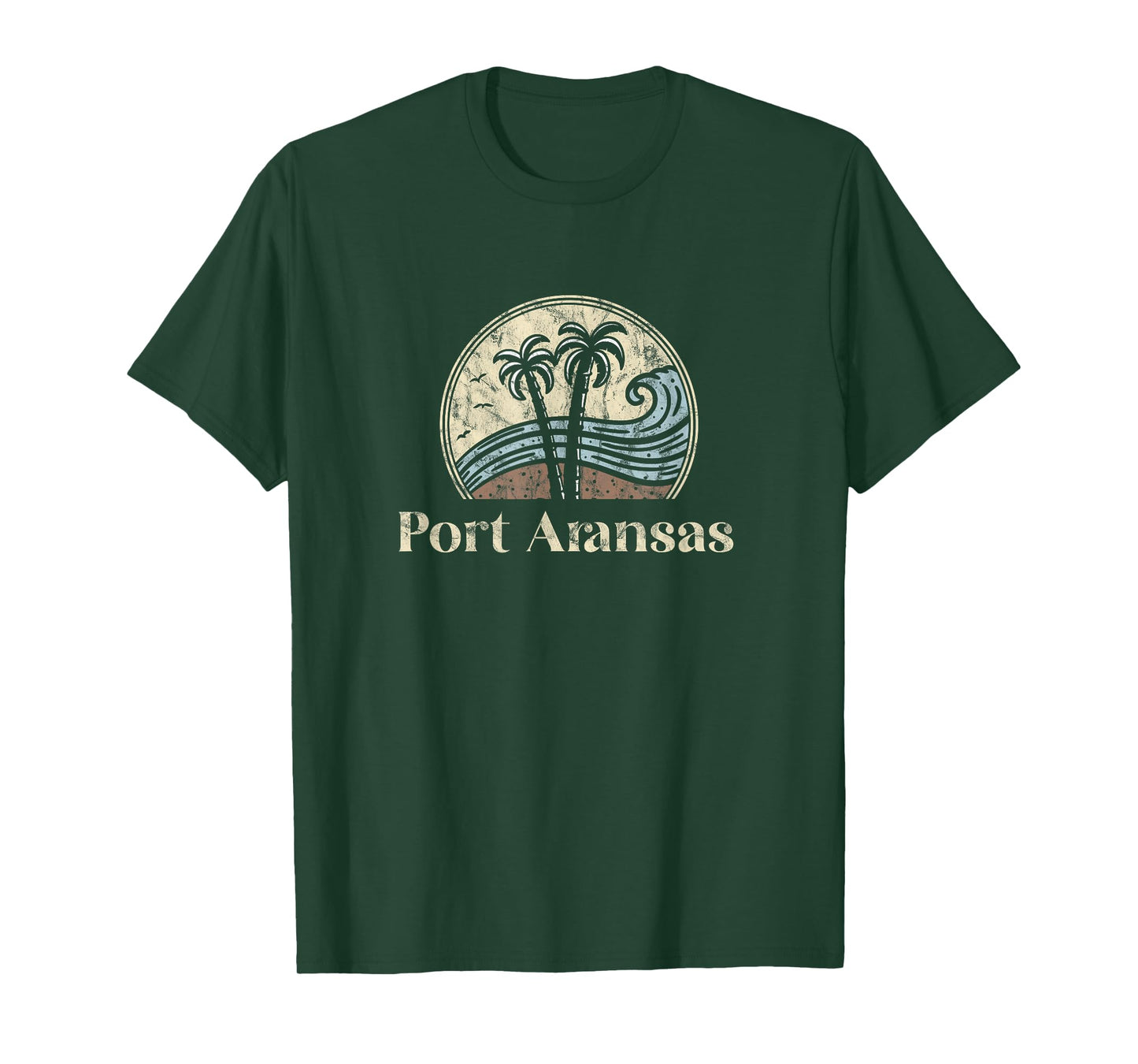 Vintage Port Aransas TX Palm Trees Texas Souvenir Beach T-Shirt