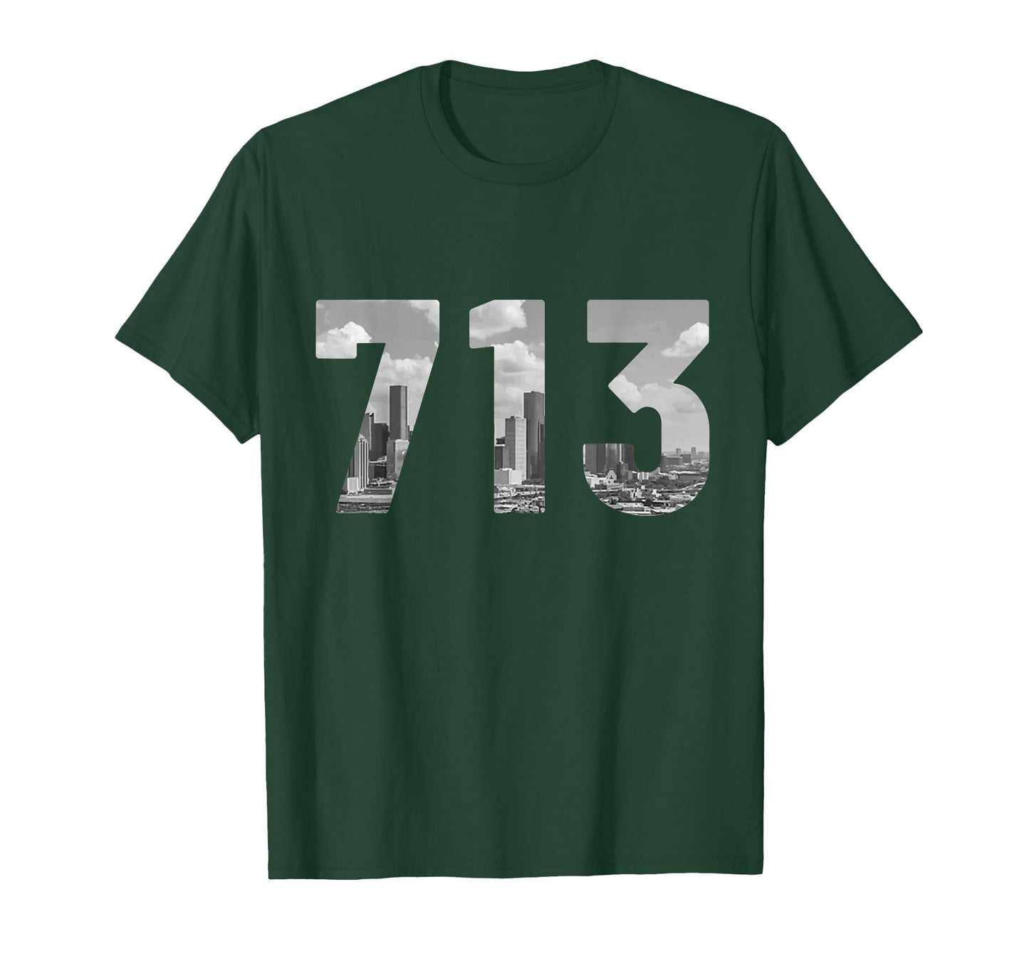Houston 713 Area Code Skyline Texas Pride Vintage T-Shirt