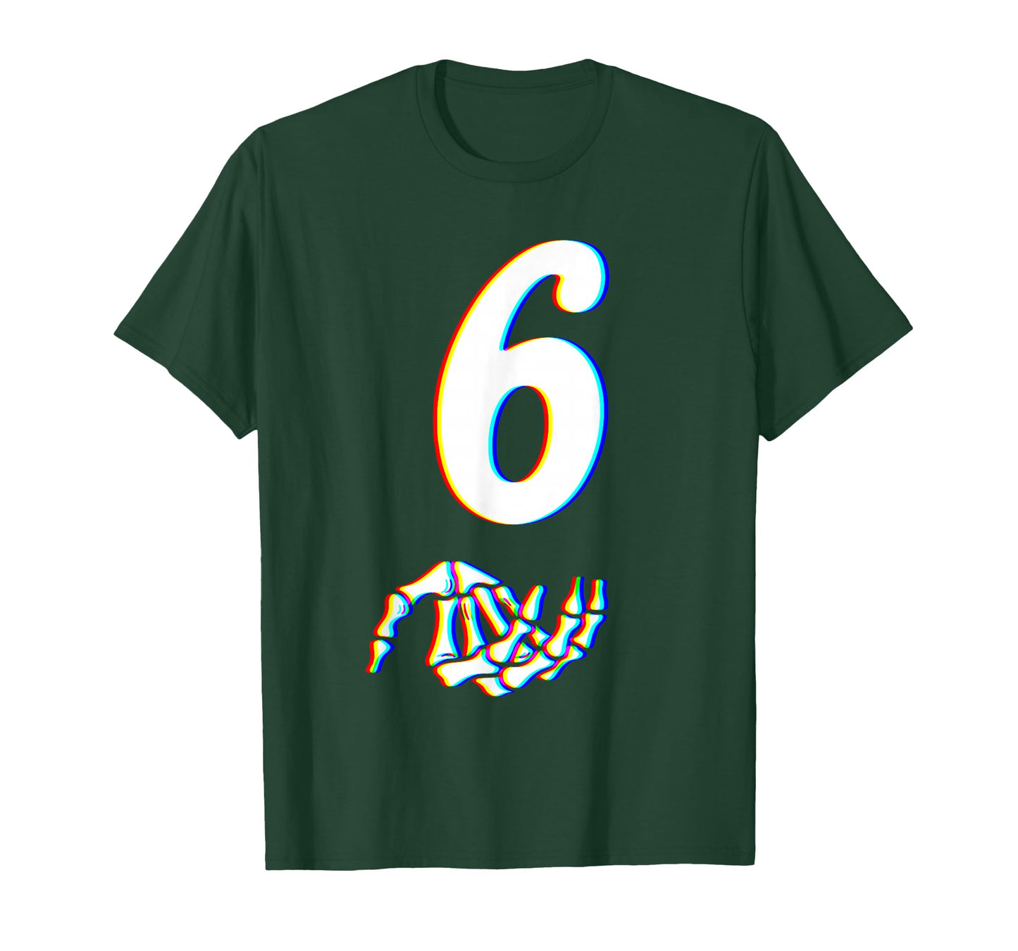 Number 6 Matching 67 Meme Skeleton Hand Halloween Costume T-Shirt