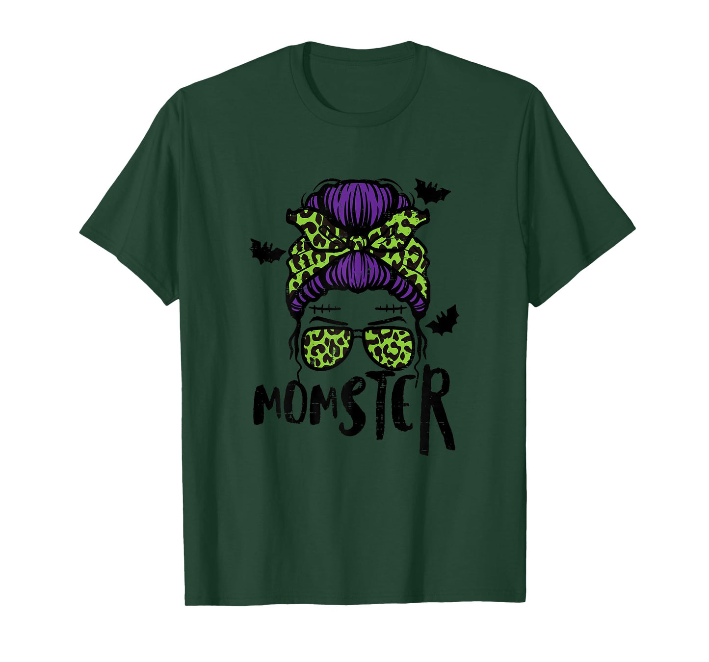 Halloween Momster Messy Bun Monster Mom Costume Mommy Mama T-Shirt