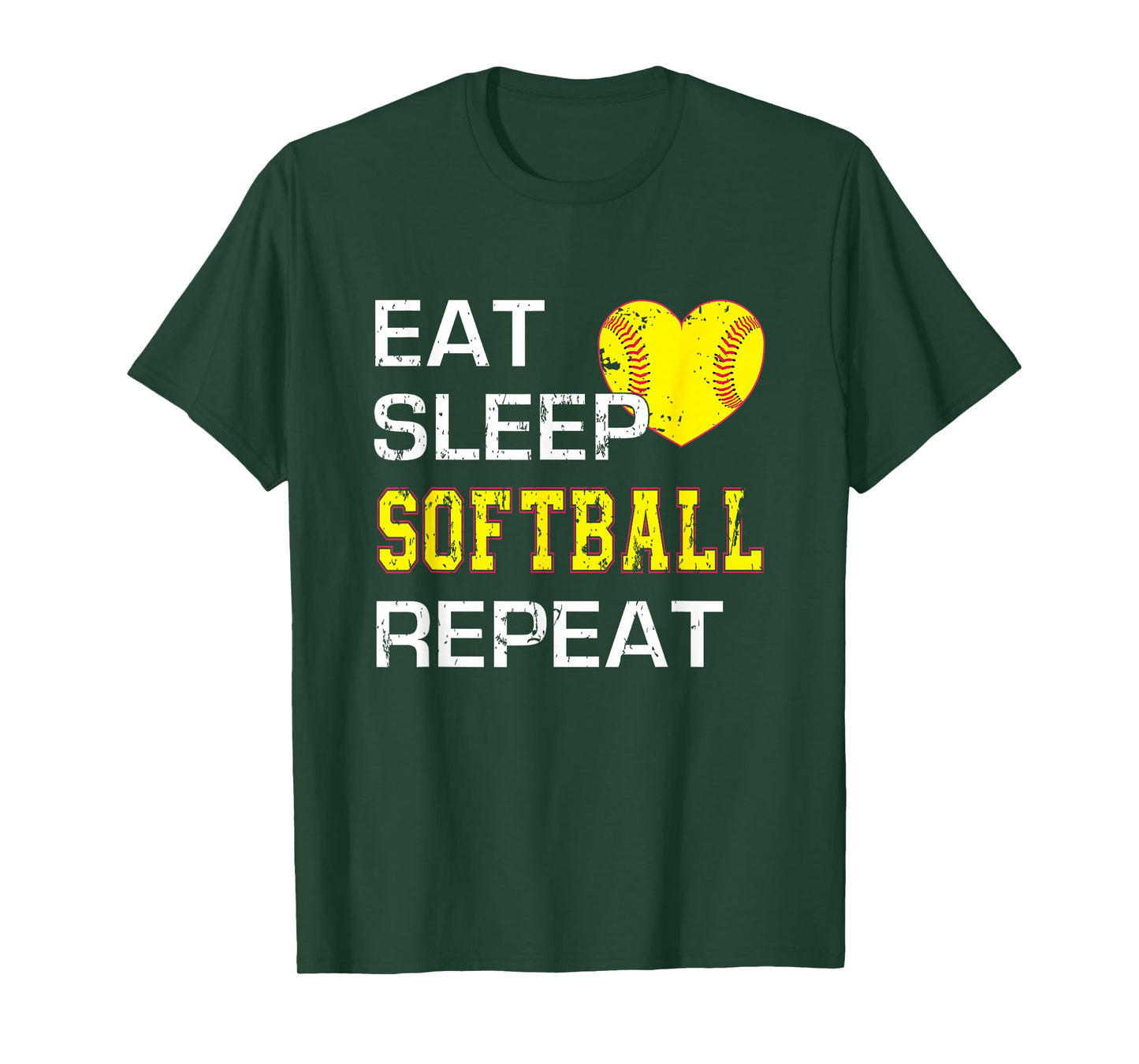 Funny Softball Eat Sleep Softball Repeat for Girls Softball T-Shirt