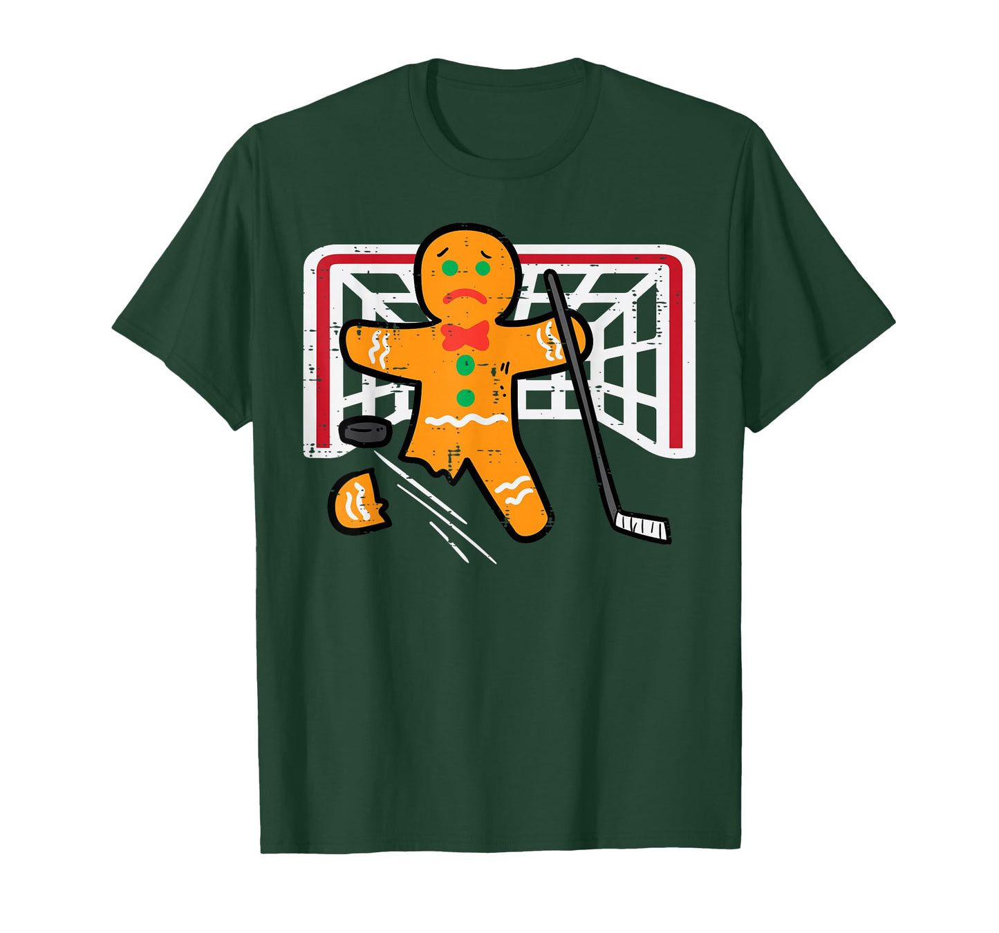 Christmas Gingerbread Man Ice Hockey Fun Xmas Men Boys Kids T-Shirt