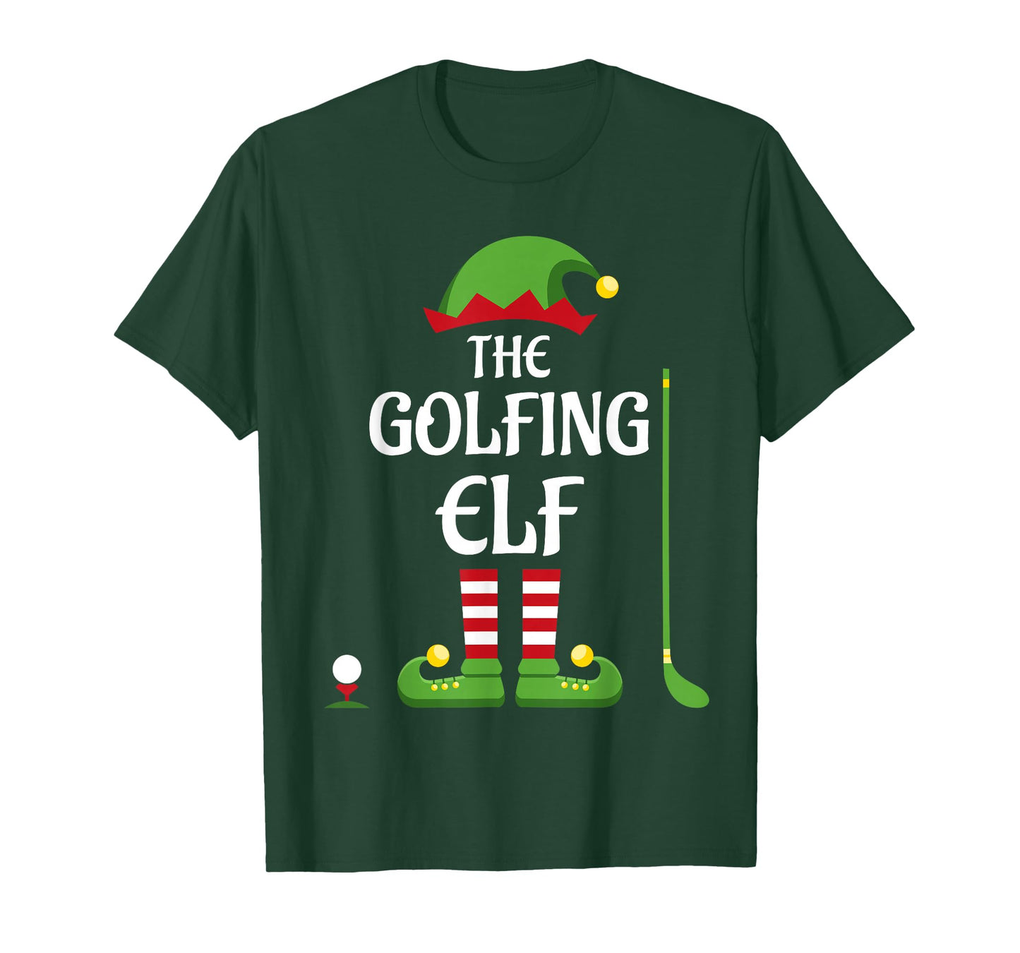 Golfing Elf Family Matching Group Christmas T-Shirt