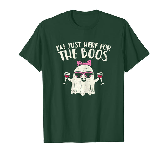 Im Just Here For The Boos Funny Halloween Costume For Women T-Shirt