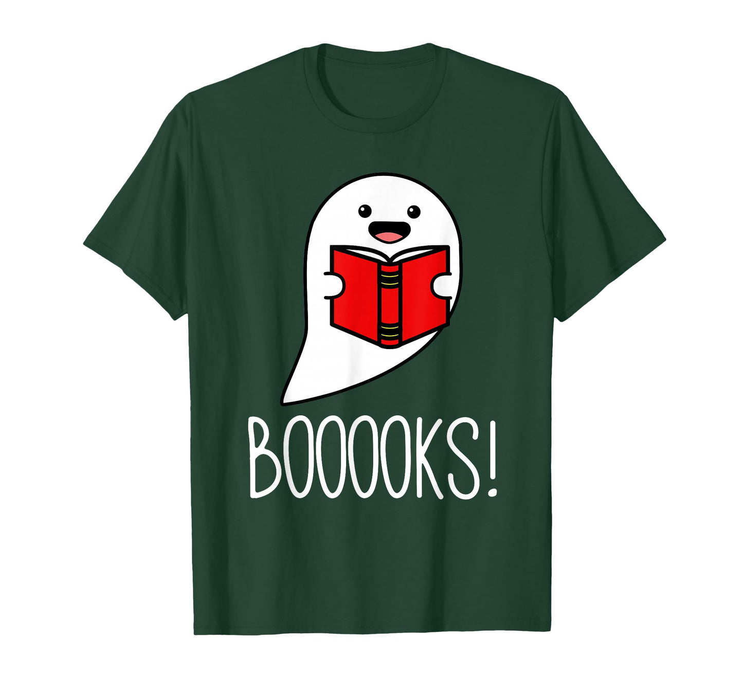 Booooks Funny Halloween Reading Teacher Ghost Librarian T-Shirt