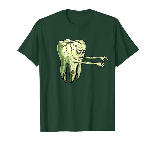 Funny Dentist Molar Zombie Tooth Decay Monster Halloween T-Shirt