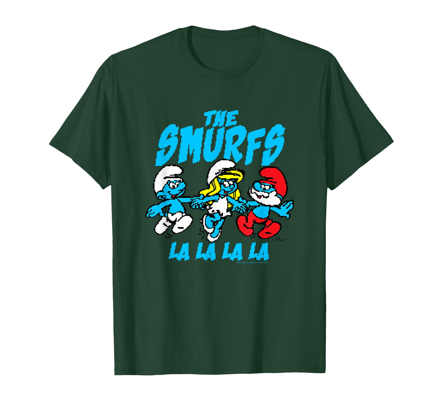 The Smurfs Pixelated Smurfs Retro Cartoon T-Shirt