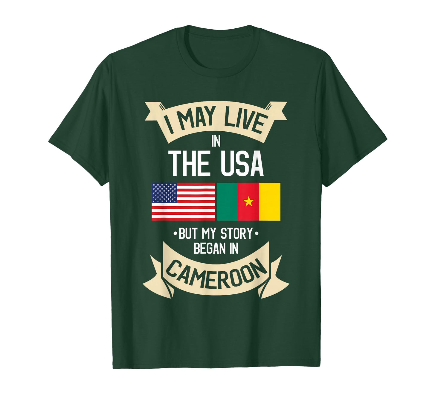 Cameroon American Flag USA Cameroonian Roots Gifts T-Shirt