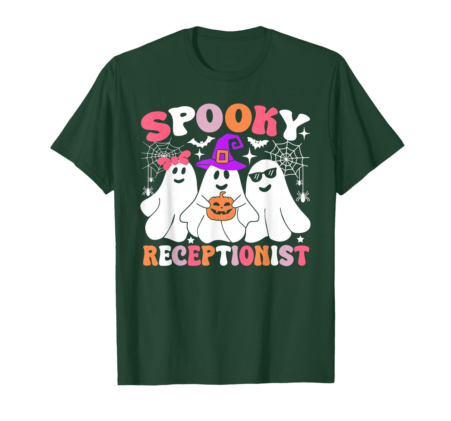 Spooky Receptionist Funny Ghost Halloween Costume T-Shirt