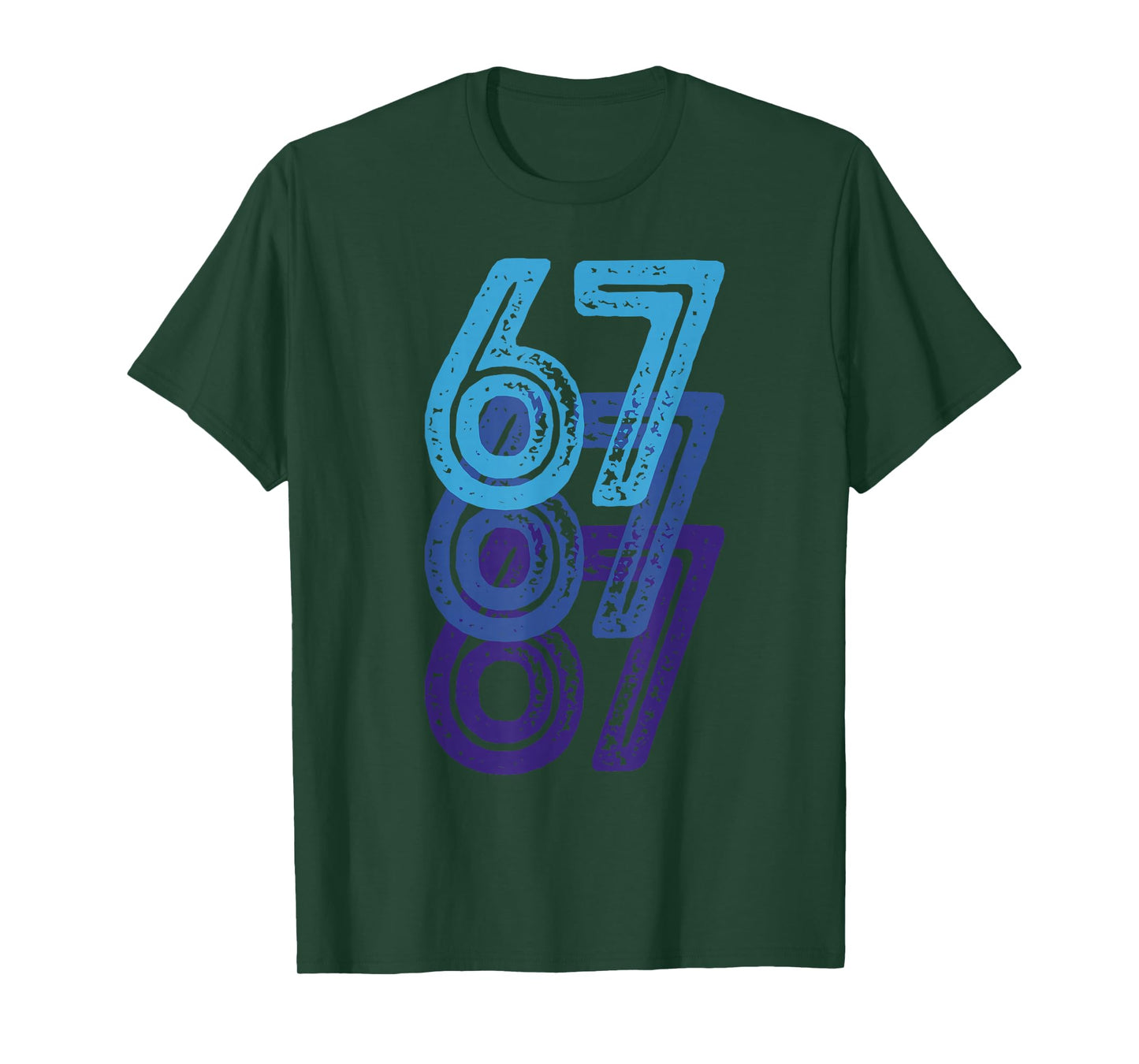 Number 67 Blue Best Classic College Style Birthday Funny T-Shirt