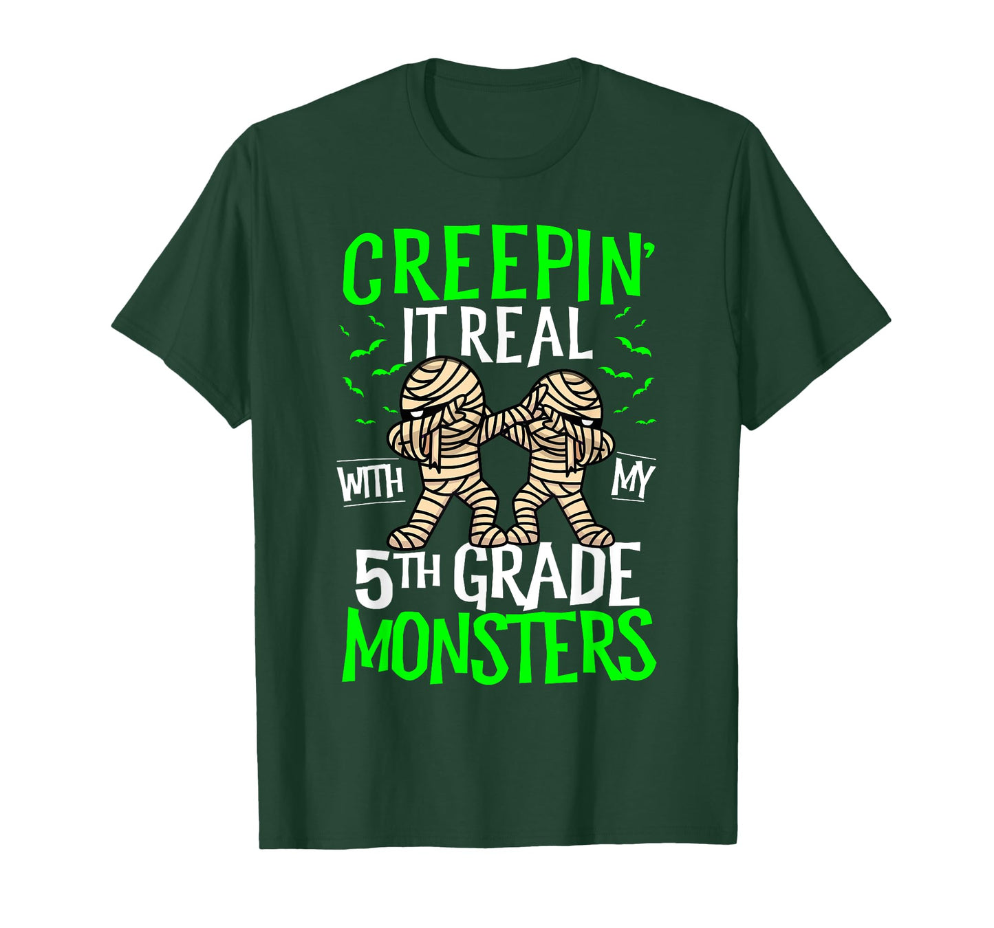 Creepin It Real With My 5th Grade Monsters Halloween Teacher T-Shirt