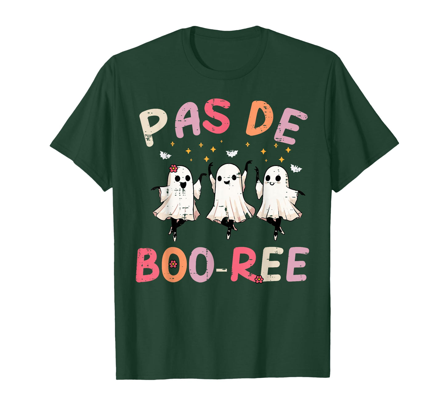 Pas De Booree Dancing Ghosts Ballet Ballerina Halloween Girl T-Shirt