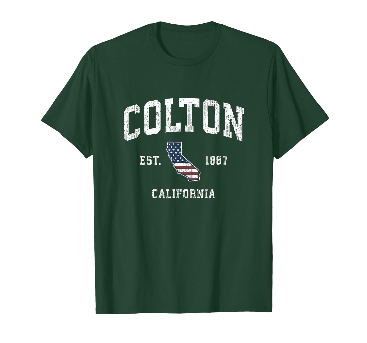 Colton California CA Vintage American Flag Sports Design T-Shirt