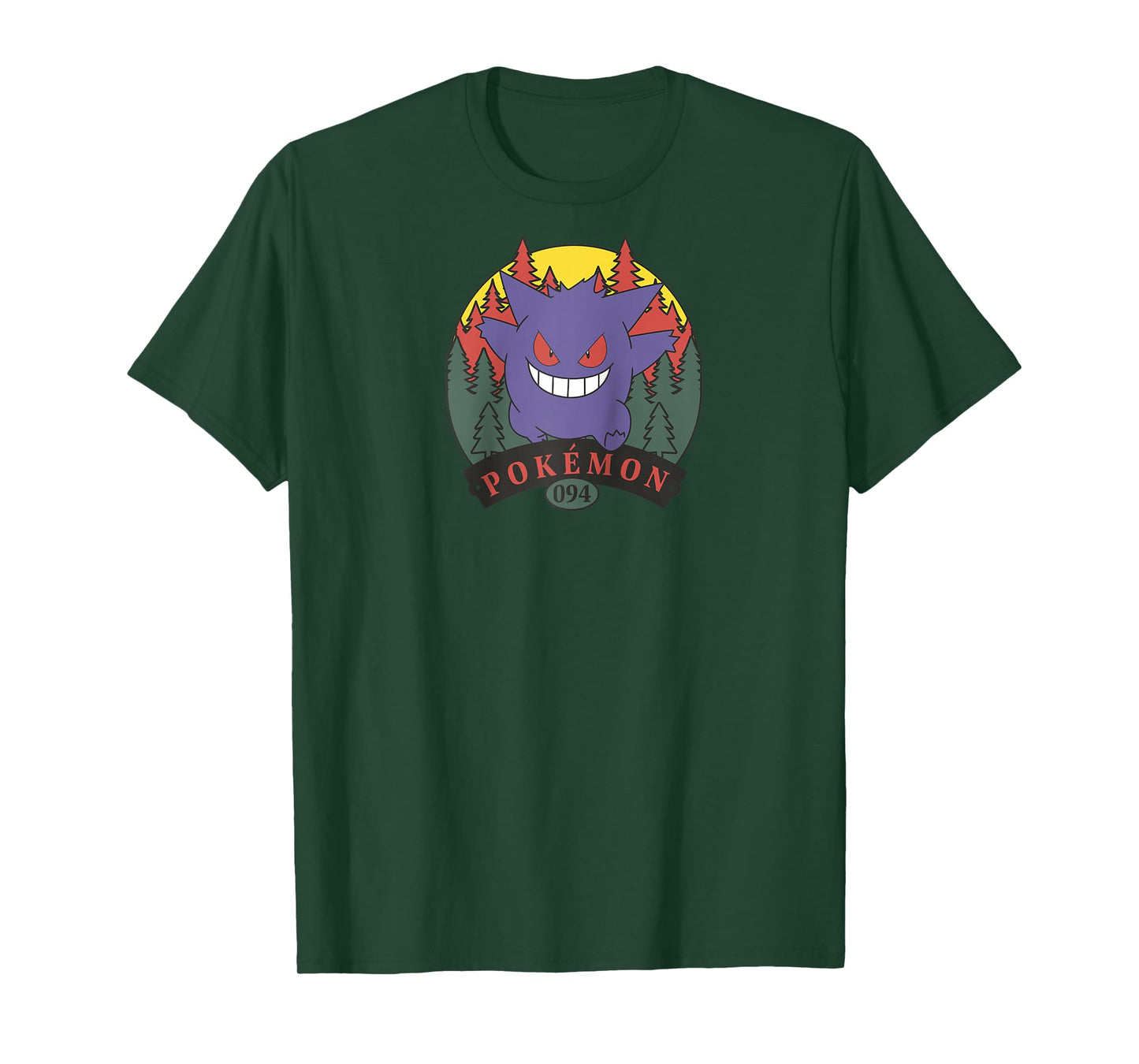 Pokémon 094 Gengar Outdoor Adventure Forest Park Badge Raglan Baseball Tee
