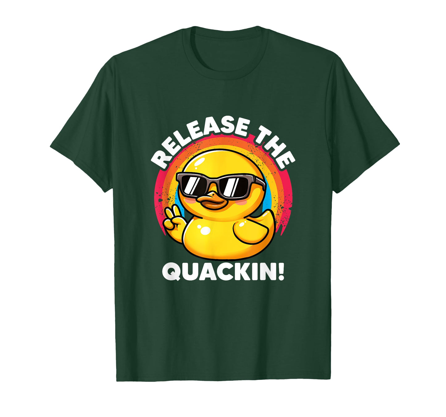 Release The Quackin I Love Duck Lovers Funny Yellow Duck T-Shirt