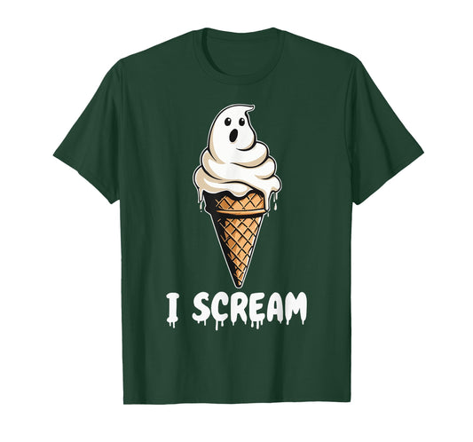 Funny Cute Ice Cream Ghost I Scream Halloween Party Costume T-Shirt