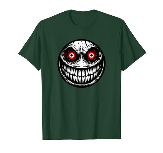 Evil Smile Face Creepy Red Eyes T-Shirt